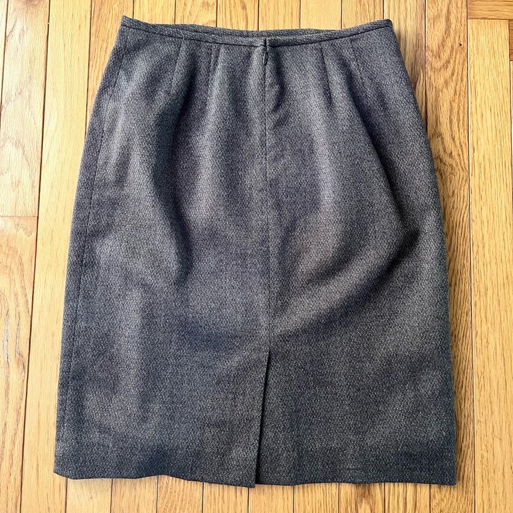 Evan-Picone brown suit, fitted 5-button blazer with straight midi skirt, size 6 - Picture 9 of 9
